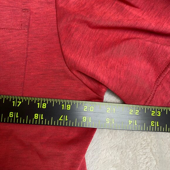 Travis Mathew Mens Polo Shirt Medium Red Pocket Flag Logo Short Sleeve Casual - Picture 4 of 11